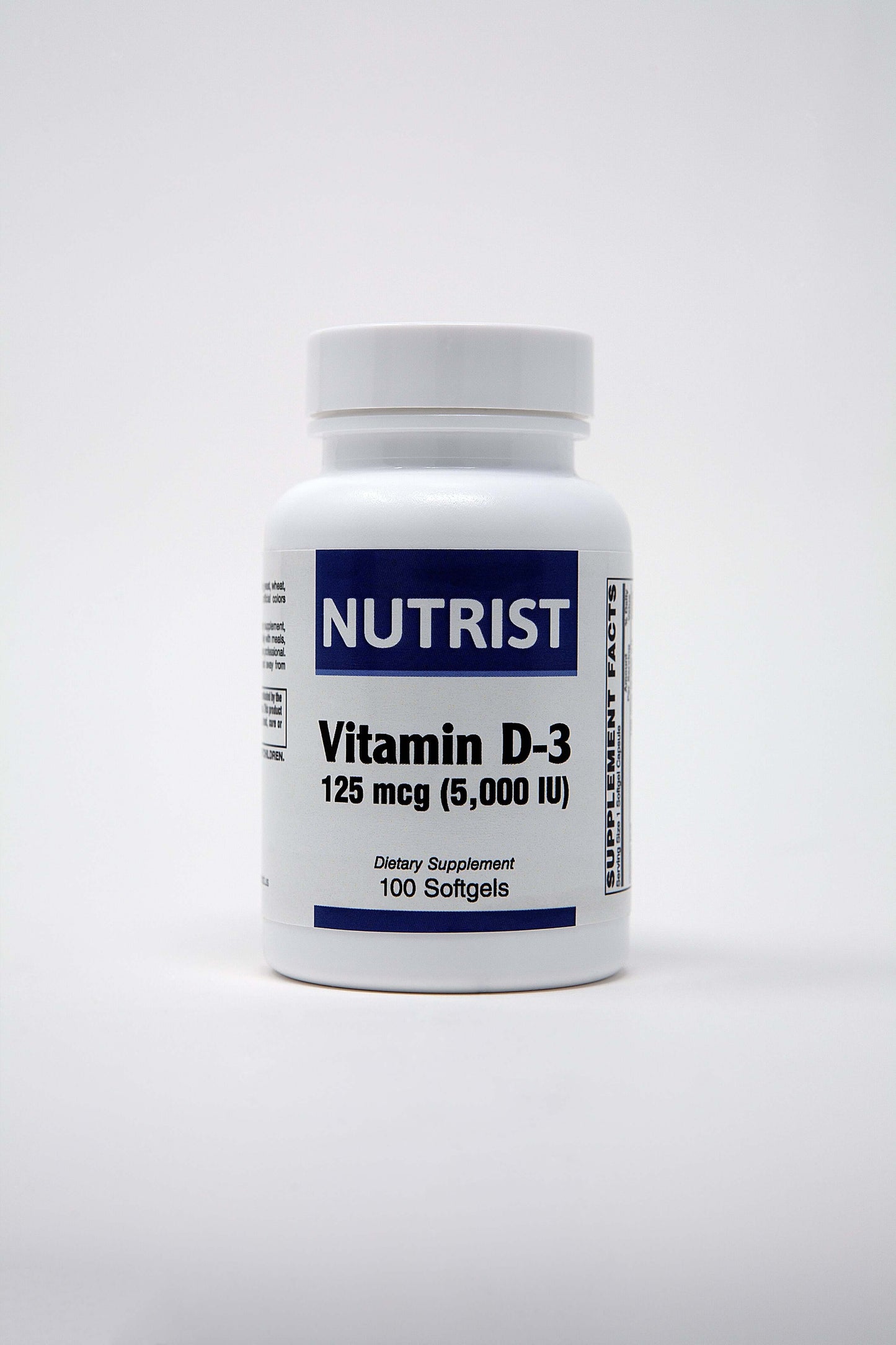 Vitamin D-3, 125 mcg (5,000 IU) 250 Soft gel Capsules