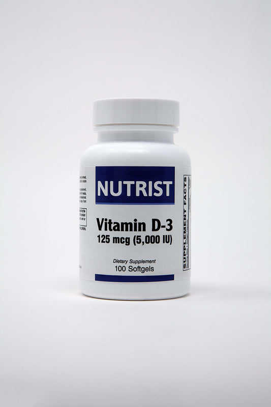 Vitamin D-3, 125 mcg (5,000 IU) 250 Soft gel Capsules