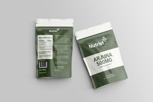 Arjuna Herbal Supplement, Cardiovascular Support, Blood Pressure Maintenance, Heart Health, Non-GMO, Vegan, 500 mg, 60 Plant-Based Caplets, 60 Day Supply