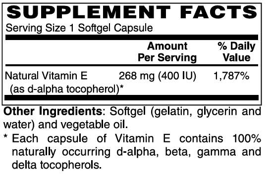 Vitamin E Supplement Ingredients